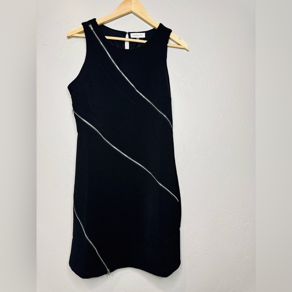Sugar Lips Sleevless Dress With Zipper Accent Sheath Stretch Black SZ LARGE NWT - Picture 2 of 13